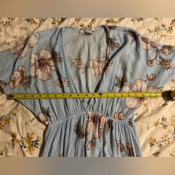 Forever 21 Floral Light Blue Maxi Dress | Size S - Picture 9 of 9